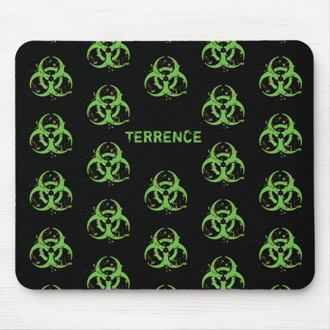 Gross Grungy Green Biogefährdung Mousepad (Vorne)