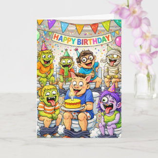 Gross Humor Kids Birthday Party Toilet Theme Karte