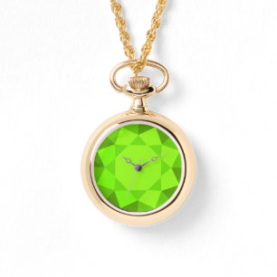 Groß, Imitat, Grüne Perdot Edelsteine Armbanduhr