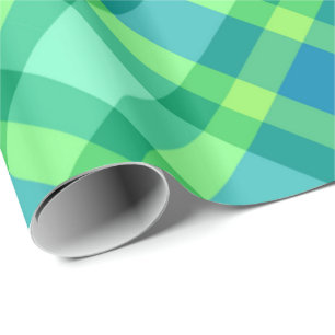 Groß, modern Kariert, Jade grün und türkis Geschenkpapier