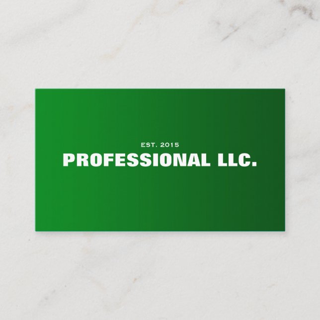 Groß, mutig, einfach, grüne Visitenkarte zu lesen (Vorderseite)