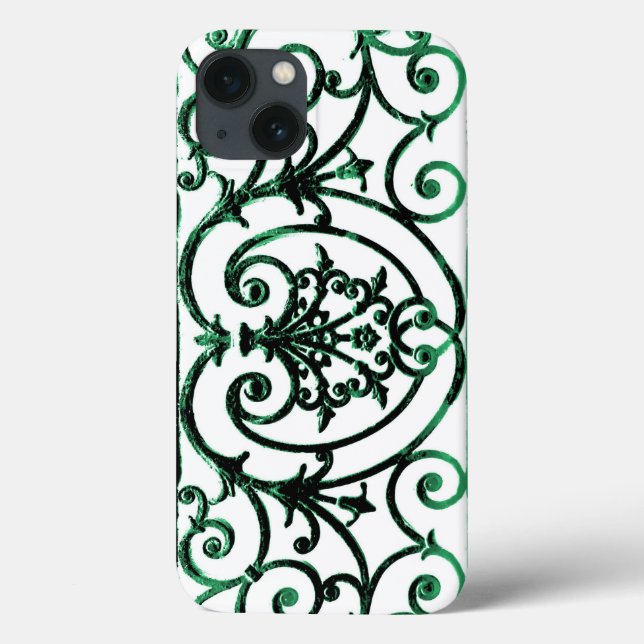 Groß und weiß scrollwork muster Case-Mate iPhon iPhone Hülle (Rückseite)