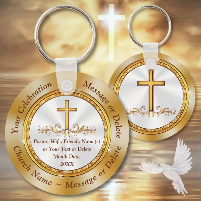 Großartig billig, KirchenSouvenirs zum Jahrestag, Schlüsselanhänger (Christian Party Favors. Personalized, Church Anniversary Party Favors. Inexpensive church gifts.)