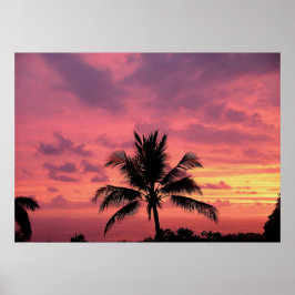 Großartig Hawaiian Sunset Semi Gloss Poster Print