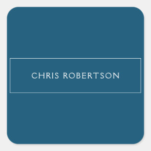 Großartig Ihr Name Ocean Blue White Custom Quadratischer Aufkleber