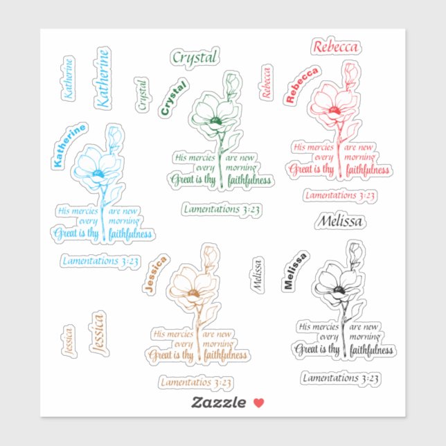 Großartig ist dein Personalisiertes Name Set Aufkleber (Blatt)