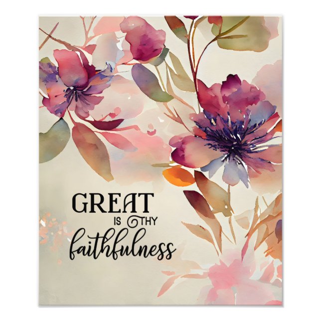 Großartig ist deine Faithfulness Beloved Hymn Flor Fotodruck (Vorne)