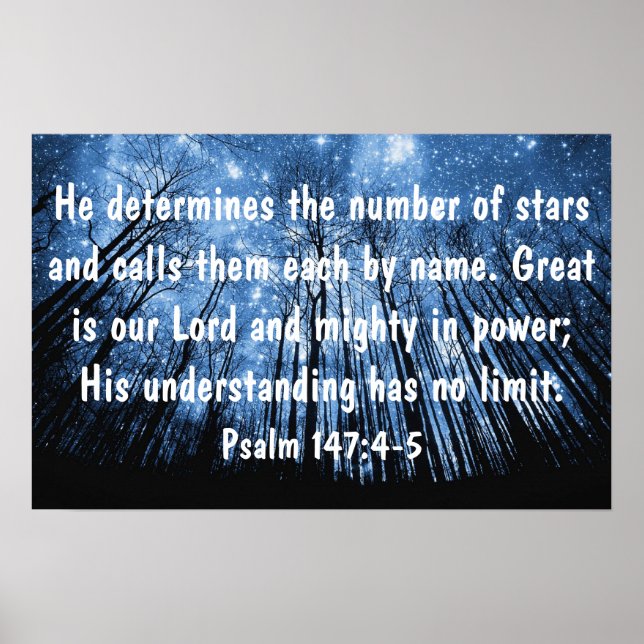 Großartig ist unser Lord Bible-Vers Psalmen 147:4- Poster (Vorne)