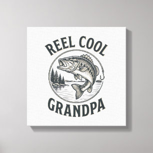 Großartig Opa Vintage Angeln Bass Shirt Design Leinwanddruck