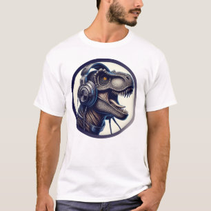Großartig T-Rex mit Kopfhörer im Circle v1 T-Shirt