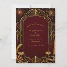 Großartige 1920er Gatsby-Burgunder-Hochzeitsglamou
