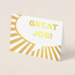 großartige Arbeit Comic-Blase Goldfolie Folienkarte