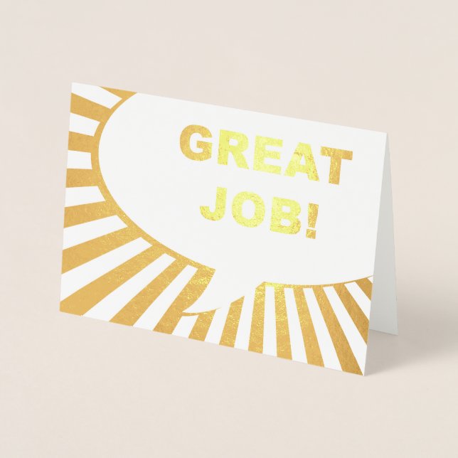 großartige Arbeit Comic-Blase Goldfolie Folienkarte (Vorderseite)