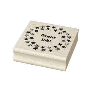 Großartige Arbeit, im Sternenkreis, Gummi-Briefmar Gummistempel