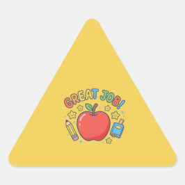 Großartige Arbeit! Klebriger roter Apfel als Beloh Dreieckiger Aufkleber