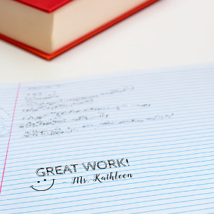 Großartige Arbeit   Personalisierte Lehrer Permastempel