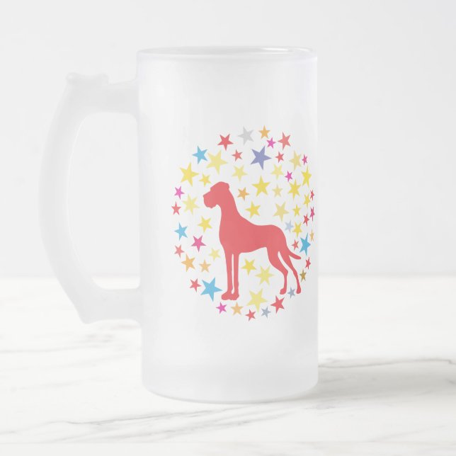 Großartige Dane-Grafik Mattglas Bierglas (Links)
