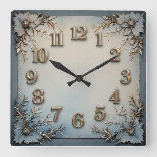 Großartige dekorative Blaue  Quadratische Wanduhr