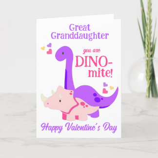 Großartige Enkeltochter Valentine's Day Dino-Mite Feiertagskarte
