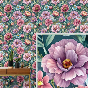 Großartige, fette und schöne rosa florale Blumen Tapete