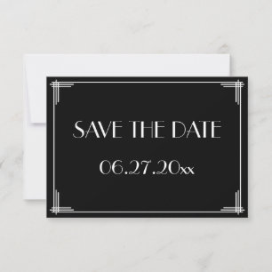 Großartige Gatsby Art Deco Hochzeit Bewahren Sie d Save The Date