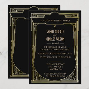 Großartige Gatsby-Art-Deco-Hochzeitseinladung Einladung