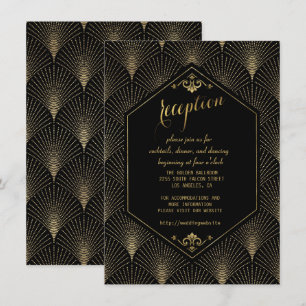 Großartige Gatsby Vintage Art Deco Hochzeitsfeier Einladung