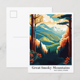 Großartige Gebirgslandschaft der Smoky Mountains i Postkarte