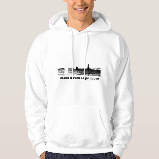 Großartige Hafen-Leuchtturm-Grafik Hoodie (Vorderseite)