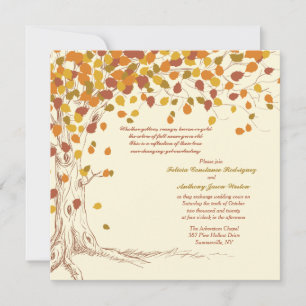 Großartige Hochzeit im Herbst Einladung