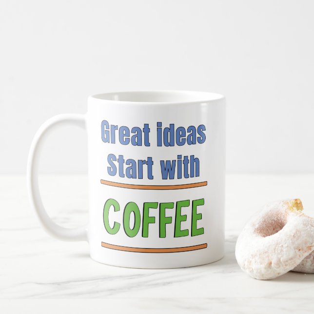 Großartige Ideen beginnen mit Coffee Sweatshirt Kaffeetasse (Mit Donut)