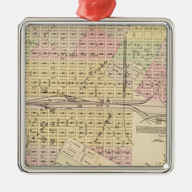 Großartige Insel, Nebraska Silbernes Ornament (Vorne)