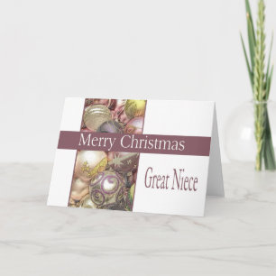 großartige Nichte Frohe Weihnachtskarte Feiertagskarte
