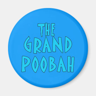 Großartige Poobah blaue Schriftart-Produkte Magnet