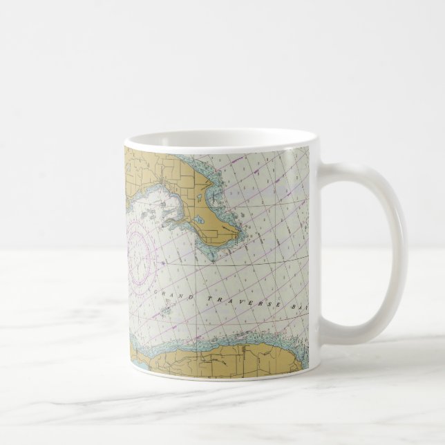 Großartige Querbucht-Michiganseediagramm-Tasse Tasse (Rechts)