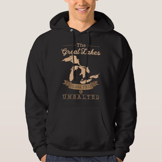 großartige Seen Hai frei ungesalzen michigan Gesch Hoodie (Vorderseite)