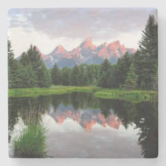 Großartige Teton Reflexionen über dem Biber-Teich Steinuntersetzer