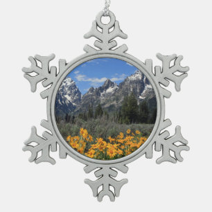 Großartige Tetons Andenken-Weihnachtsverzierung Schneeflocken Zinn-Ornament