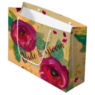Großartiger Burgunder Rose Designer Große Geschenktüte