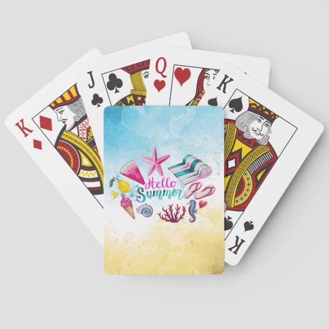 Großartiger Cooler Hallo Sommer Spielkarten (Rückseite)