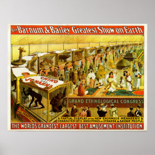 Großartiger Ethnological Kongreß Barnum u. Poster