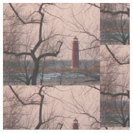 Großartiger Hafen-Leuchtturm - Michigan Stoff