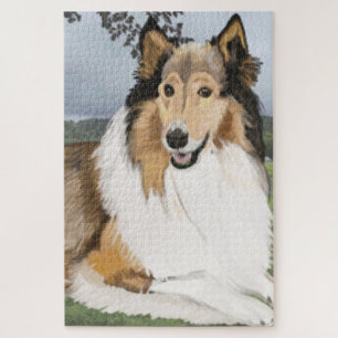 Großartiger Langhaariger Collie Schafhund Puzzle