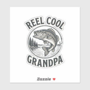 Großartiger Opa Vintage-Angeln Bass-Shirt-Design Aufkleber