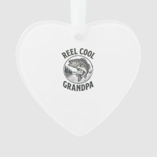 Großartiger Opa Vintage-Angeln Bass-Shirt-Design Ornament