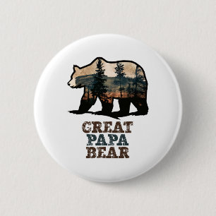 Großartiger Papa Bär Vintage Retro Lustiger Opa Button