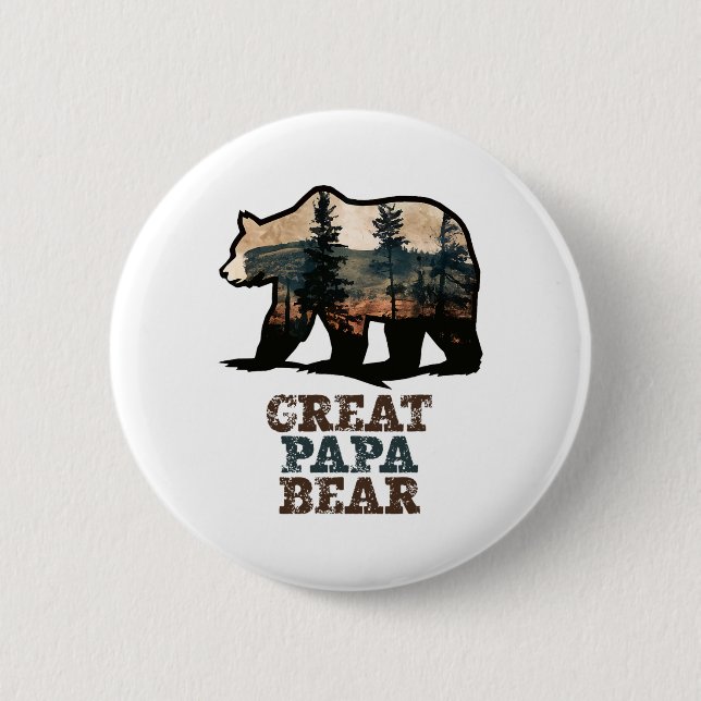 Großartiger Papa Bär Vintage Retro Lustiger Opa  Button (Vorderseite)