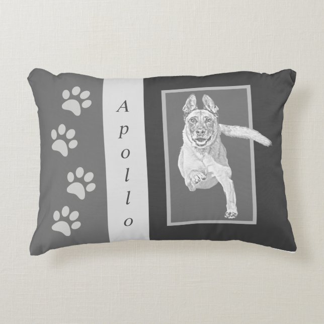 Großartiger Pencil Belgisch Malinois Accent Pillow Dekokissen (Vorderseite)