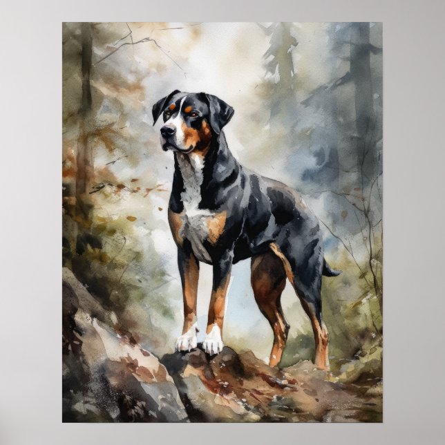 Großartiger Schweizer Hund Kunstdruckposter Poster (Vorne)