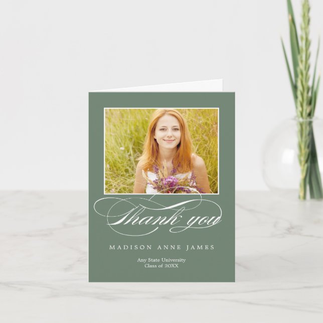 Großartiger Script-Abschluss Vielen Dank Dankeskarte (Vorderseite)